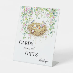 Modern Birds and Flowers Wedding Cards & Gifts     Pedestal Sign