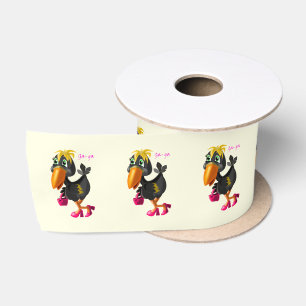 Modern Birds Funny Ribbon - Customizable Satin Ribbon