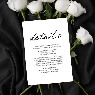 Modern Birds of a Feather Wedding Details Enclosure Card