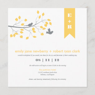 Modern Birds Wedding Invitation