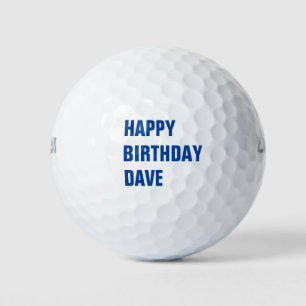 Modern Birthday Add Golfer Name Golf Balls