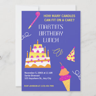 Modern birthday cake invitation