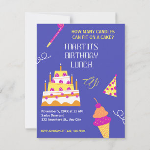 Modern birthday cake invitation