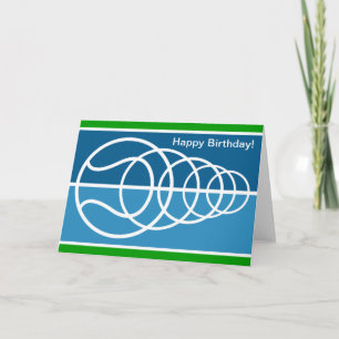 Modern Birthday Card with tennis ball