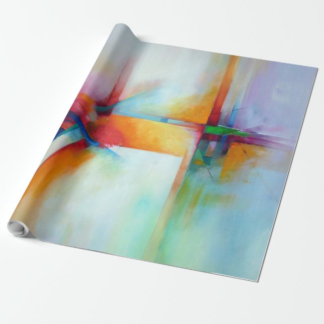 Modern Birthday Christmas Abstract Art Gift Cool Wrapping Paper (Unrolled)