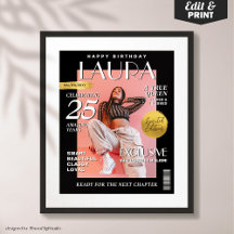 Modern Birthday Custom Magazine Cover, Portrait