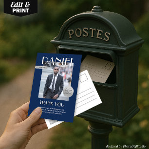 Modern Birthday Custom Magazine Cover Thank You Card