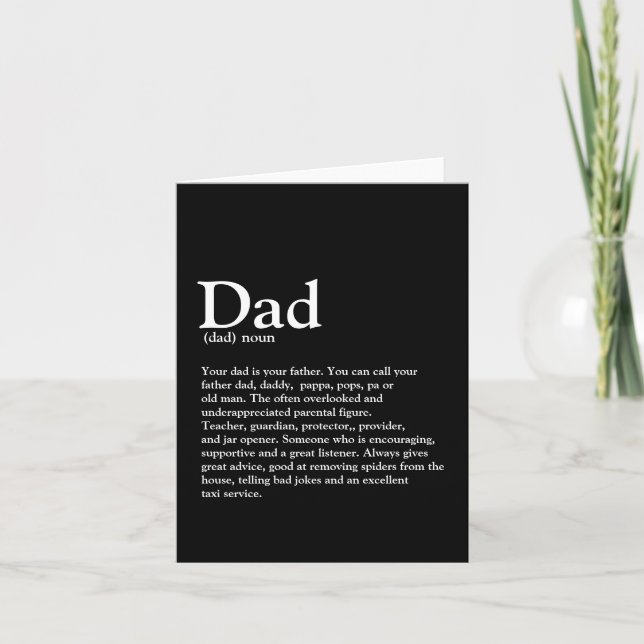 Modern Birthday Dad definition trendy typography Card (Front)