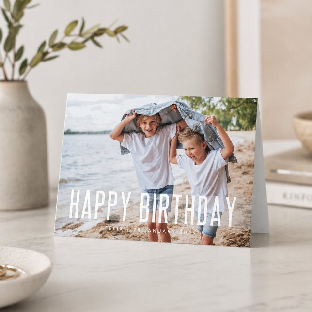 Modern Birthday | Fun Photo Lovely Stylish Cute Card (A full photo Birthday Card to showcase your special memories)