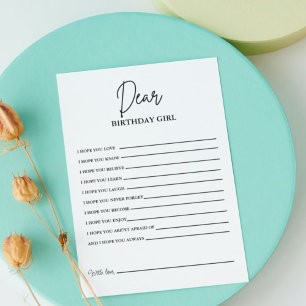 Modern Birthday Party Game for adult game card