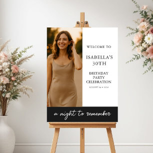 Modern Birthday Party Photo Welcome Poster