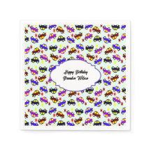 Modern Birthday Pixel Car Seamless Pattern