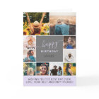 Modern birthday purple 10 photo collage grid
