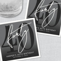 Modern Black 40th Birthday Party