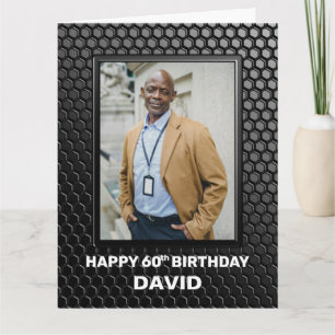 Modern Black 60th Birthday Card