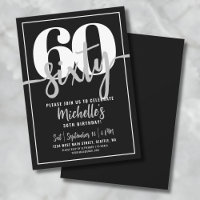 Modern Black 60th Birthday Party