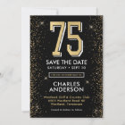 Modern Black 75th Birthday