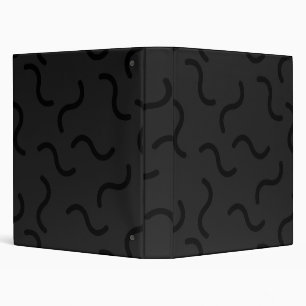 Modern Black Abstract 3 Ring Binder