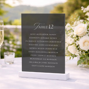 Modern Black Acrylic Seating Chart Sign Invitations