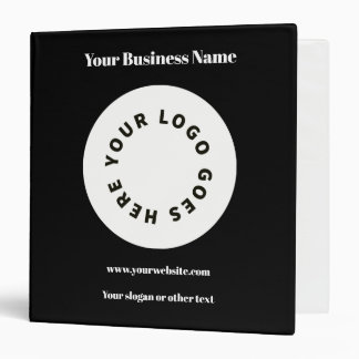 Modern Black Add Your Logo Binder