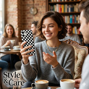 Modern Black and Classic White Square Box Pattern