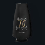 Modern black and gold 70th birthday stylish<br><div class="desc">Modern glitter black and gold 70th birthday gift. Part of a elegant stylish collection.</div>