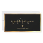 Modern Black And Gold Add Logo Gift Certificate