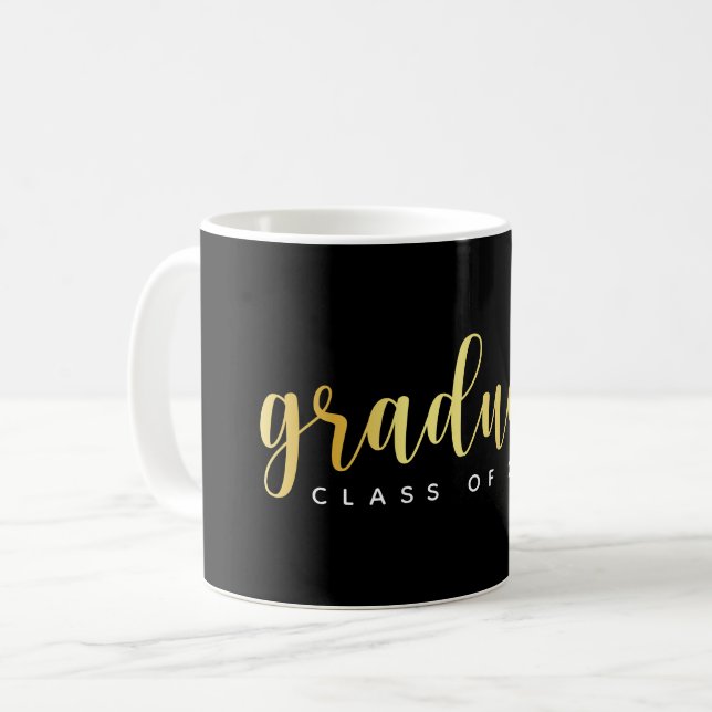 Modern Black And Gold Class of  Coffee Mug (Front Left)