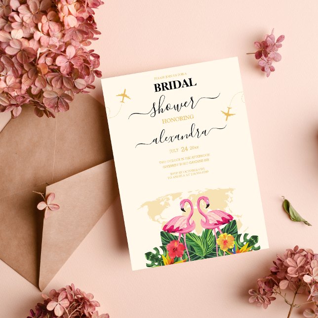 Modern Black and Gold Destination Passport Bridal  Invitation (Creator Uploaded)