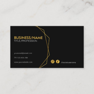 Modern Black and Gold Professional Business Card