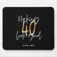 Modern black and gold typography 40th birthday