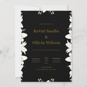 Modern Black and Gold Wedding Invitation