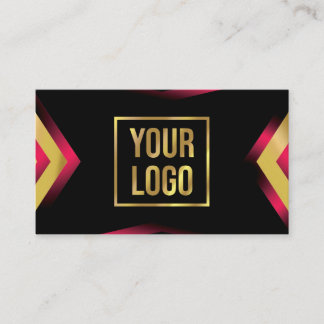 Modern black and golden background with QR code Business Card