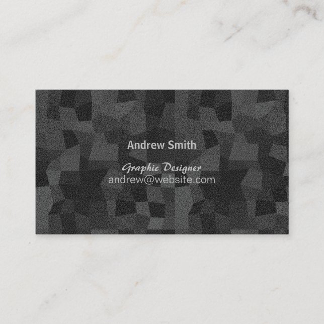 Modern Black and Grey Abstract Geometric Business Card (Front)
