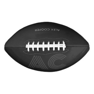 Modern Black and Grey Monogram Football