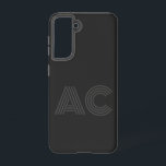 Modern Black and Grey Monogram Samsung Galaxy Case<br><div class="desc">Modern Black and Grey</div>