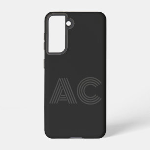 Modern Black and Grey Monogram Samsung Galaxy Case