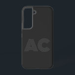 Modern Black and Grey Monogram Samsung Galaxy Case<br><div class="desc">Modern Black and Grey</div>