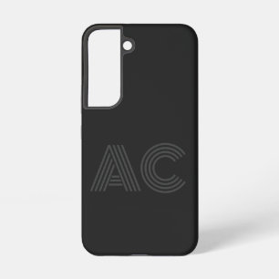 Modern Black and Grey Monogram Samsung Galaxy Case