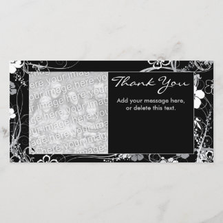 Modern Black and Grey Thank You Photocard