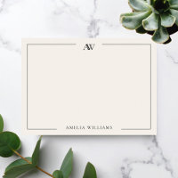 Modern Black and Ivory Minimalist Elegant Monogram