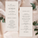 Modern Black and Ivory Minimalist Wedding Program<br><div class="desc">Create your own personalized wedding programs featuring modern typography and minimalist design in black and ivory colour.</div>