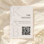 Modern Black and Ivory Monogram Minimalist Wedding Enclosure Card<br><div class="desc">Create your own personalized wedding enclosure cards featuring modern monogram typography and minimalist graphic design in black and ivory colour.</div>