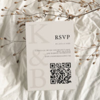 Modern Black and Ivory Monogram Minimalist Wedding