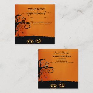 Modern Black and Orange Halloween  Appointment Card
