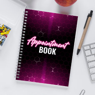 Modern Black and Pink Hair Salon Appointment Book Planner