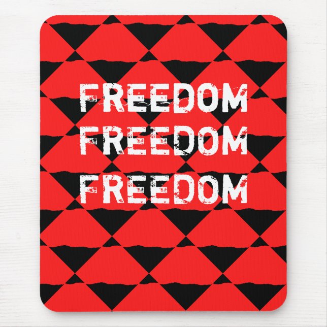 Modern Black and Red Abstract Pattern Mouse Pad (Front)