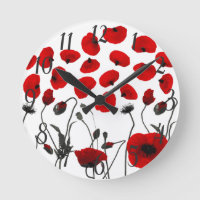 Modern Black and Red Flowers and Petals