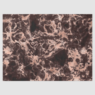 Modern Black and Rose Gold Marble Pattern Tissue Paper