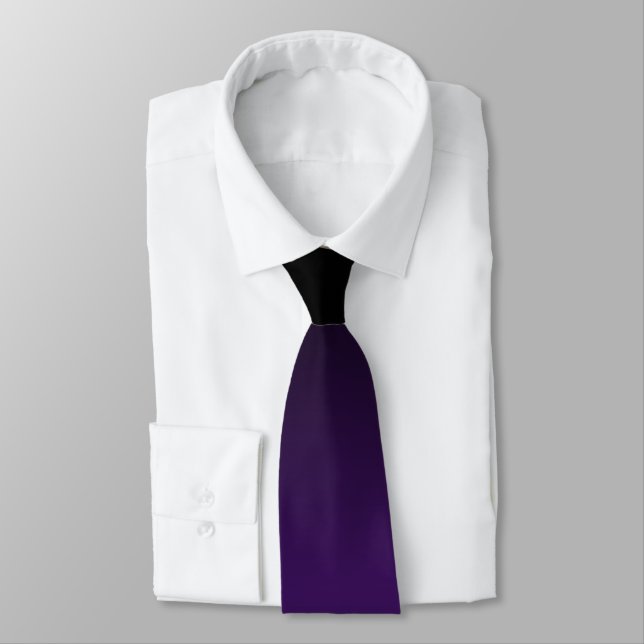 Modern Black and Royal Purple Gradient Tie (Tied)